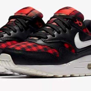 Nike Air Max 1 SE GS Plaid Black Red White AQ3188